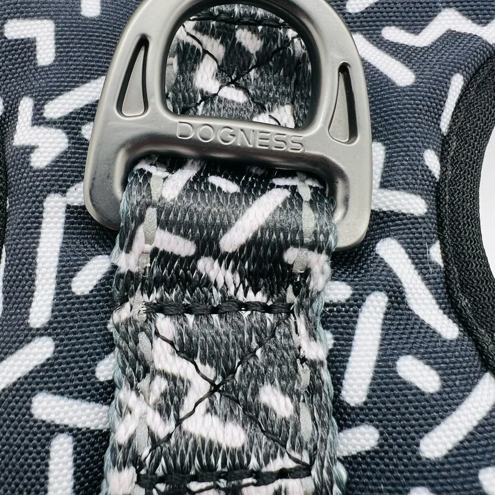 Dogness Dog Harness Elegant Series - Black & White Pattern Size XL NWT